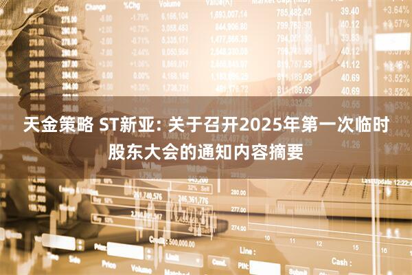 天金策略 ST新亚: 关于召开2025年第一次临时股东大会的通知内容摘要
